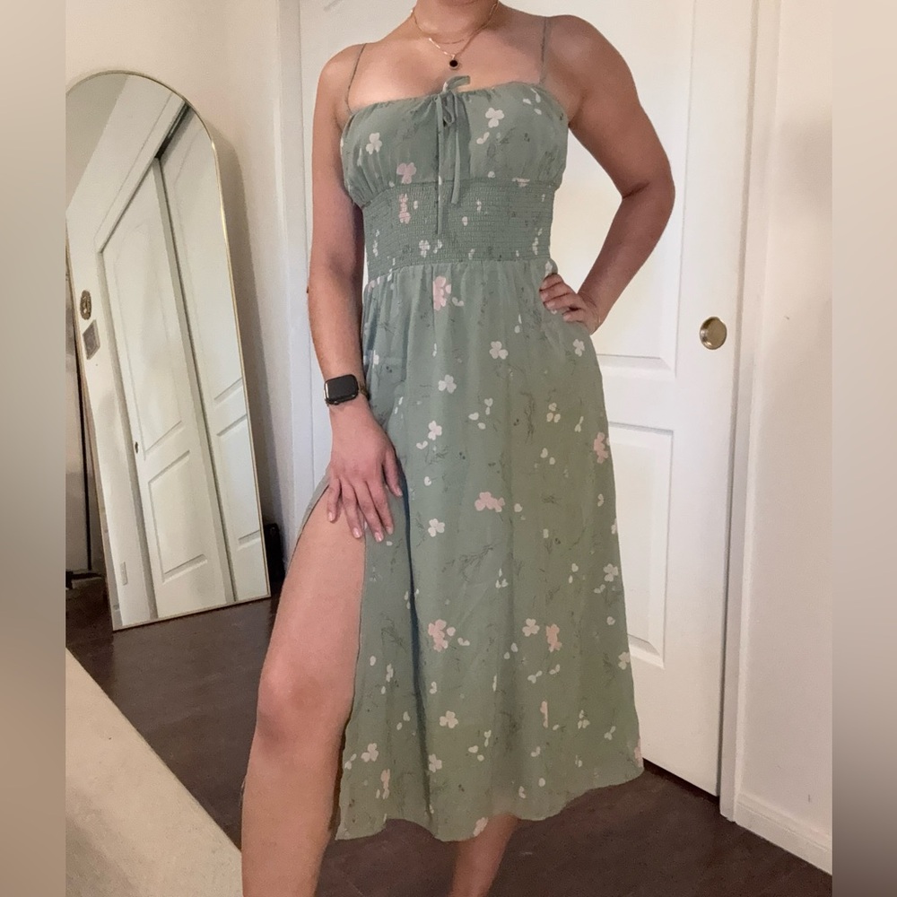 Wilfred Sage Floral Genoa Midi Dress by Aritzia ✧ NWT Size XS